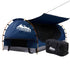 z King Single Swag Camping Swags Canvas Free Standing Dome Tent Dark Blue with 7CM Mattress
